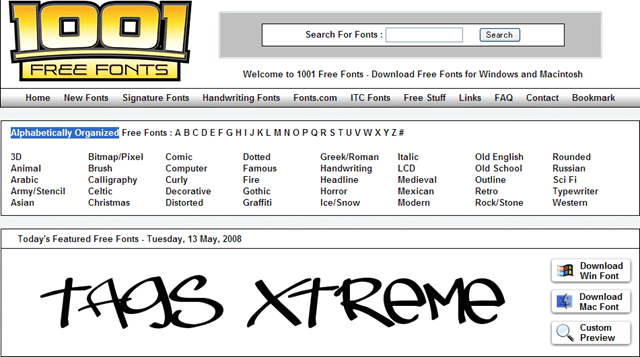 1001 Free Fonts